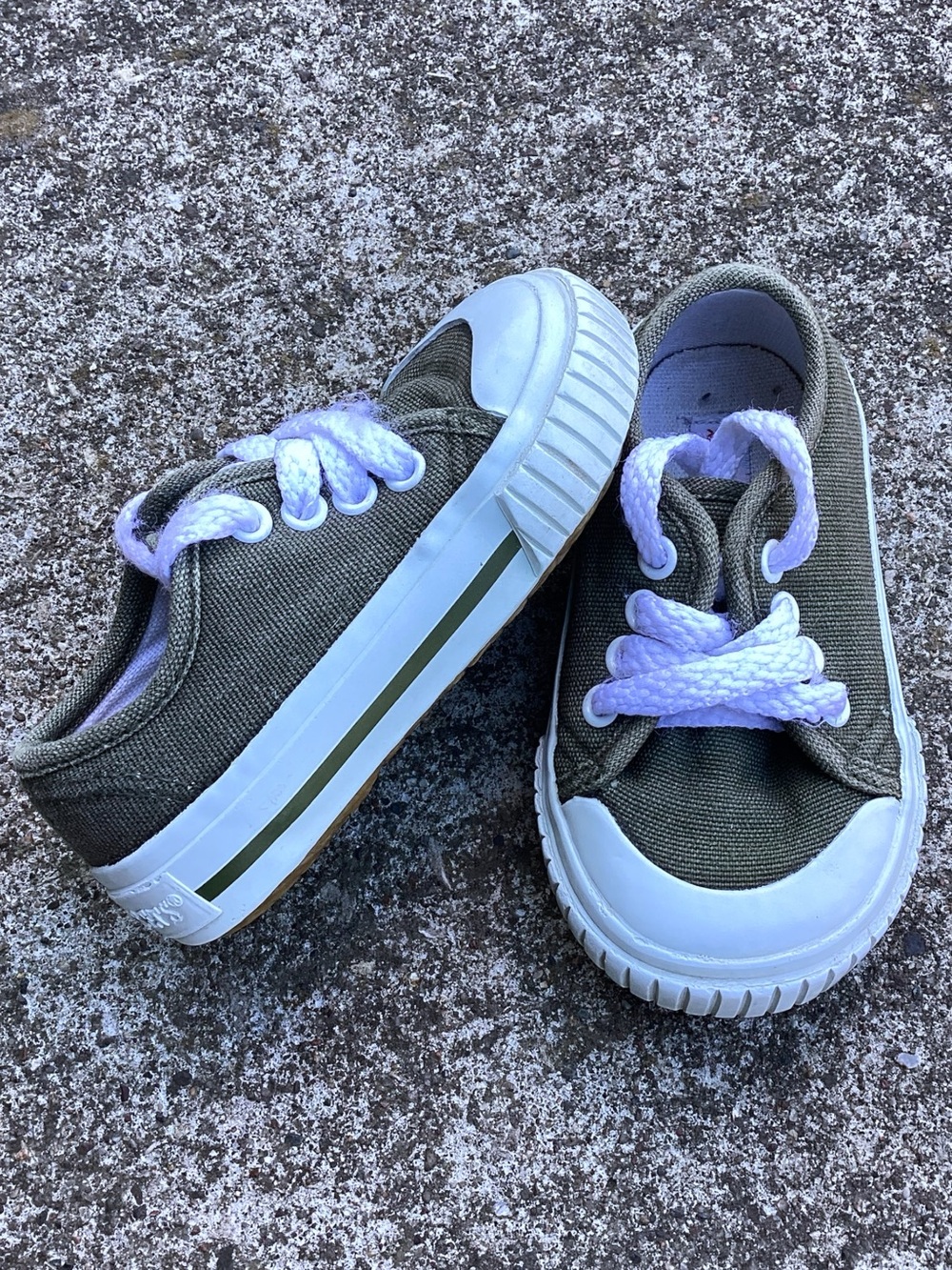 Sprockets Toddler‎ Canvas Sneakers Olive Green Size 5 Skater Retro